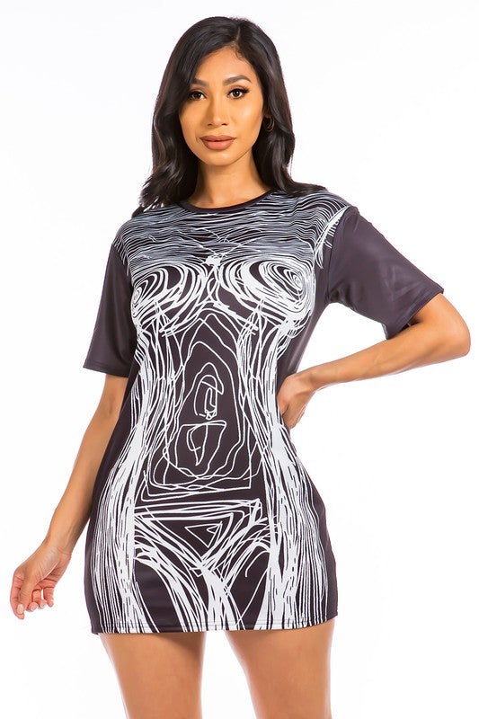 Color Me Bad Graphic T-Shirt Dress