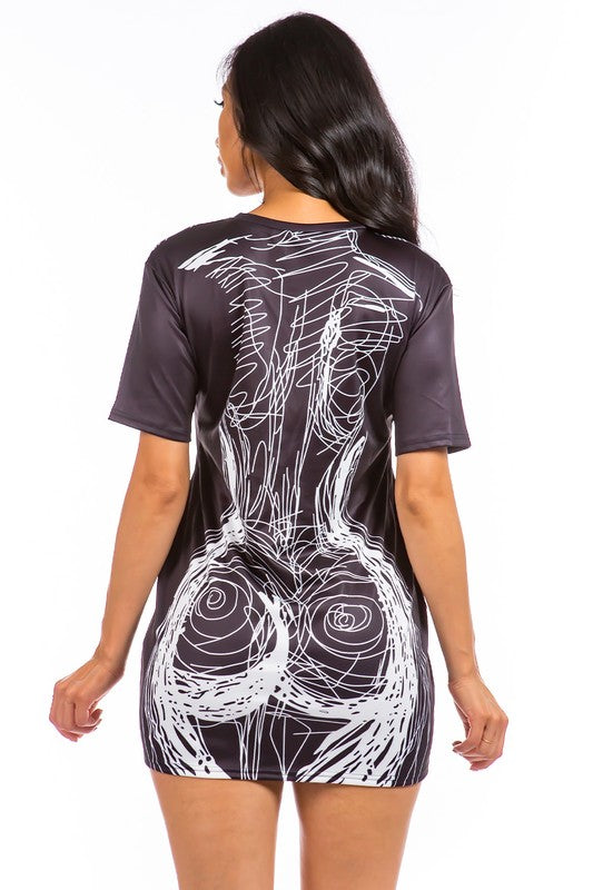 Color Me Bad Graphic T-Shirt Dress