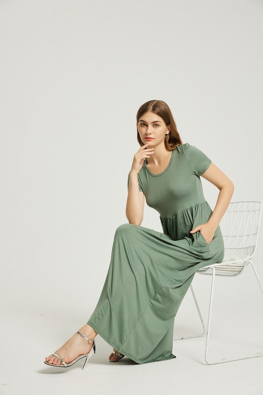 Sage Midday Getaway Casual Maxi Dress