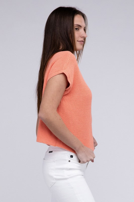 In the Pockit Short Sleeve Cropped Sweater